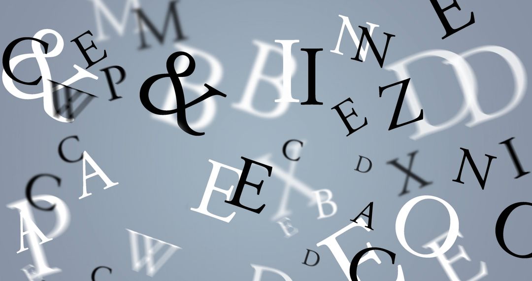 Floating Alphabet Letters on Soft Grey Background