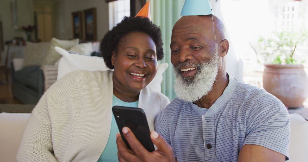 Happy Senior African American Couple Celebrating with Selfie - Free Images, Stock Photos and Pictures on Pikwizard.com