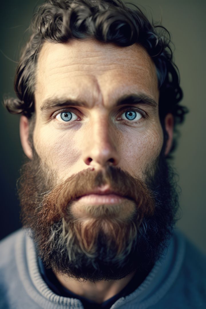 Portrait of shocked caucasian man with thick facial hair, created using generative ai technology - Free Images, Stock Photos and Pictures on Pikwizard.com