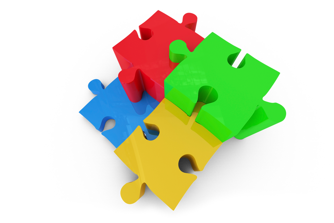 Colorful Puzzle Pieces on Transparent Background Showing Connection Concept - Download Free Stock Images Pikwizard.com