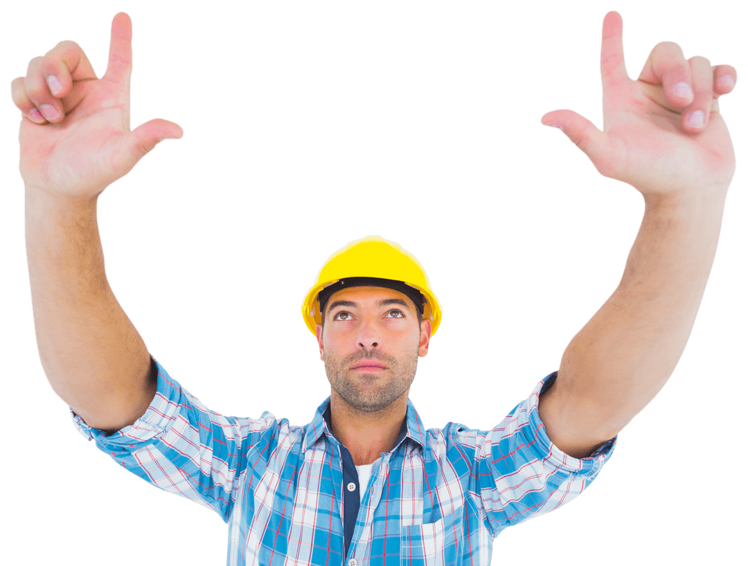 Transparent Focused Construction Worker Strategic Planning