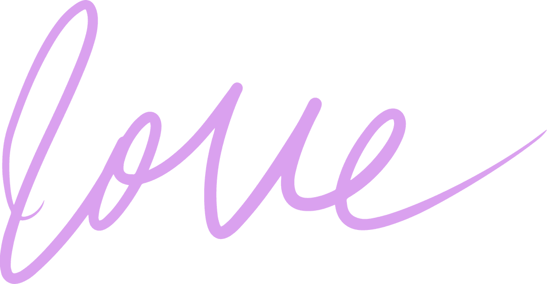 Transparent Lavender Cursive Love Design