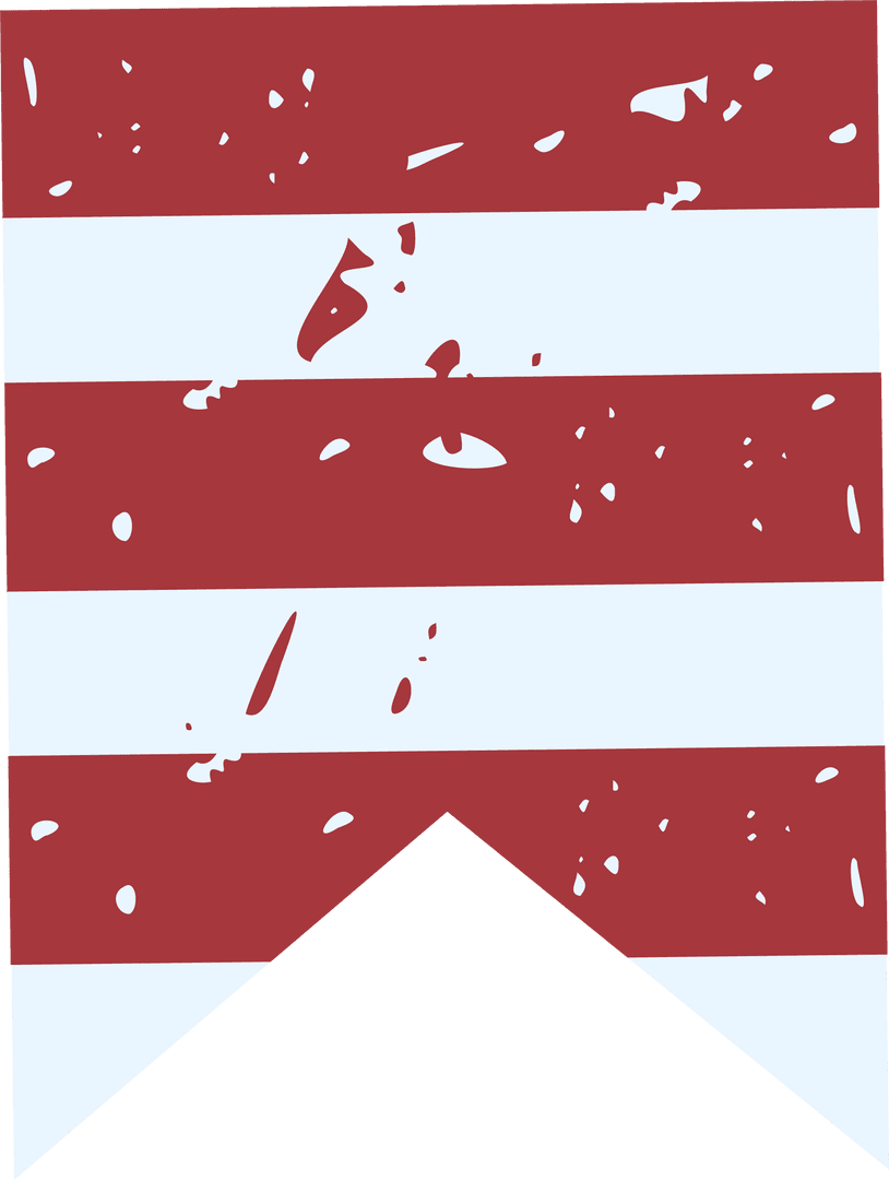 Distressed Red and Blue Striped Ribbon Design with Transparent Background