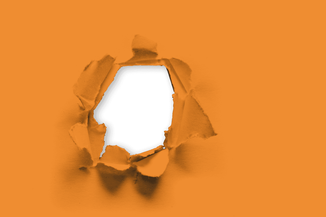 Orange Abstract Fracture on Transparent Background