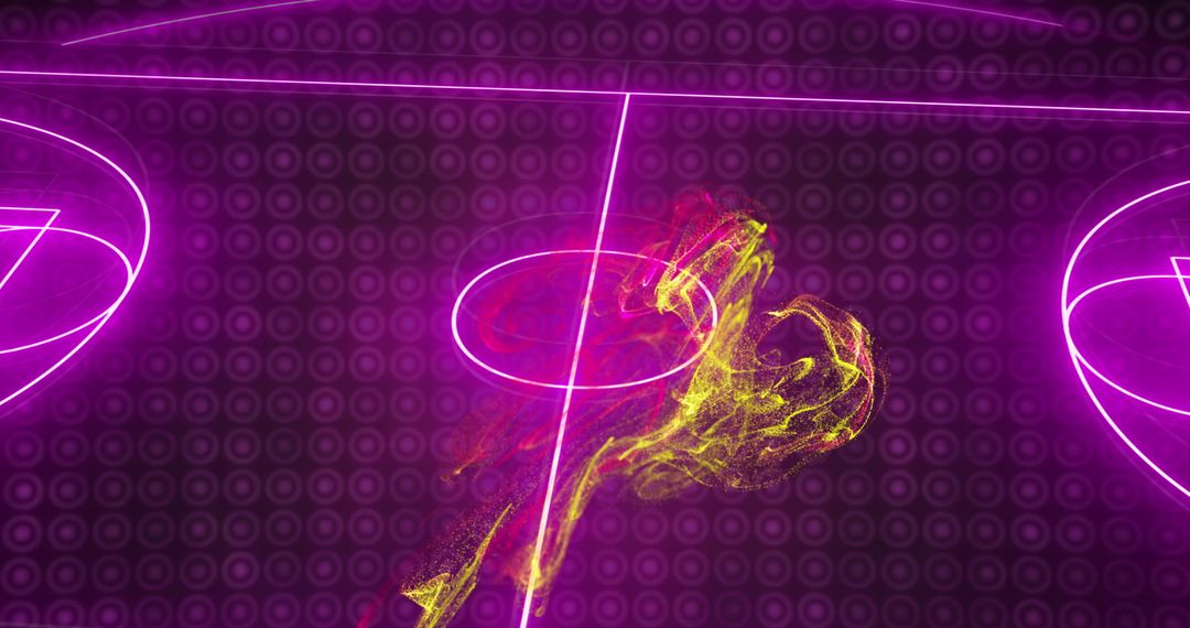 Digital Wave Breaking Over Neon Soccer Field in Futuristic Design