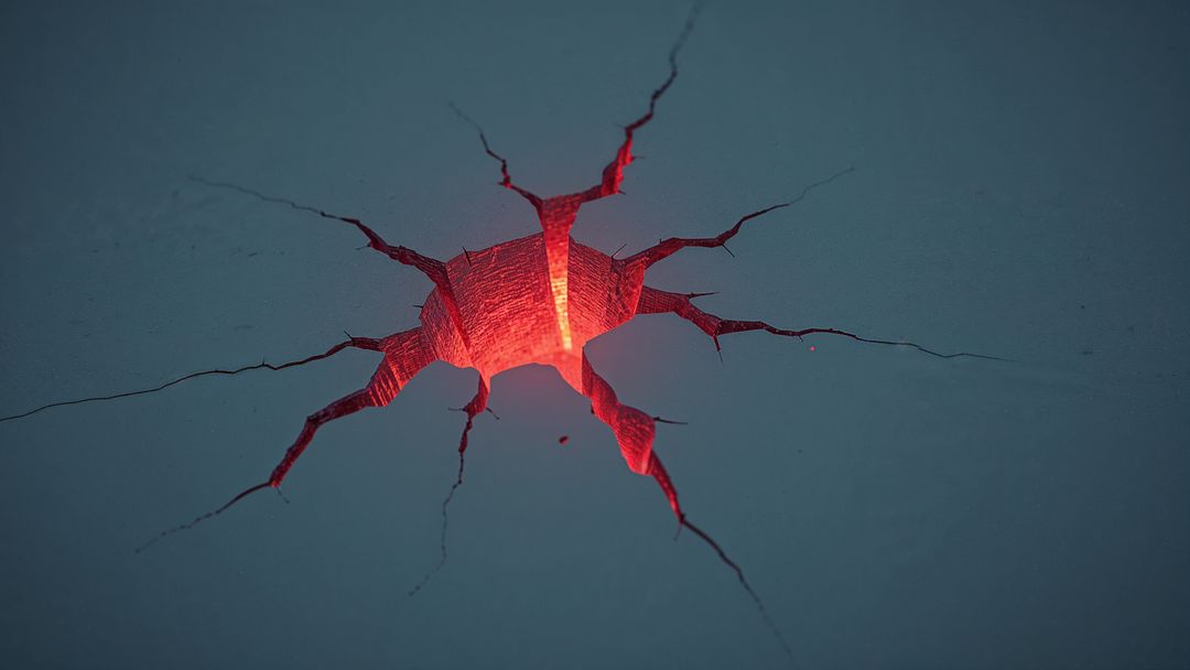 Glowing Stone Fissure with Bright Molten Core