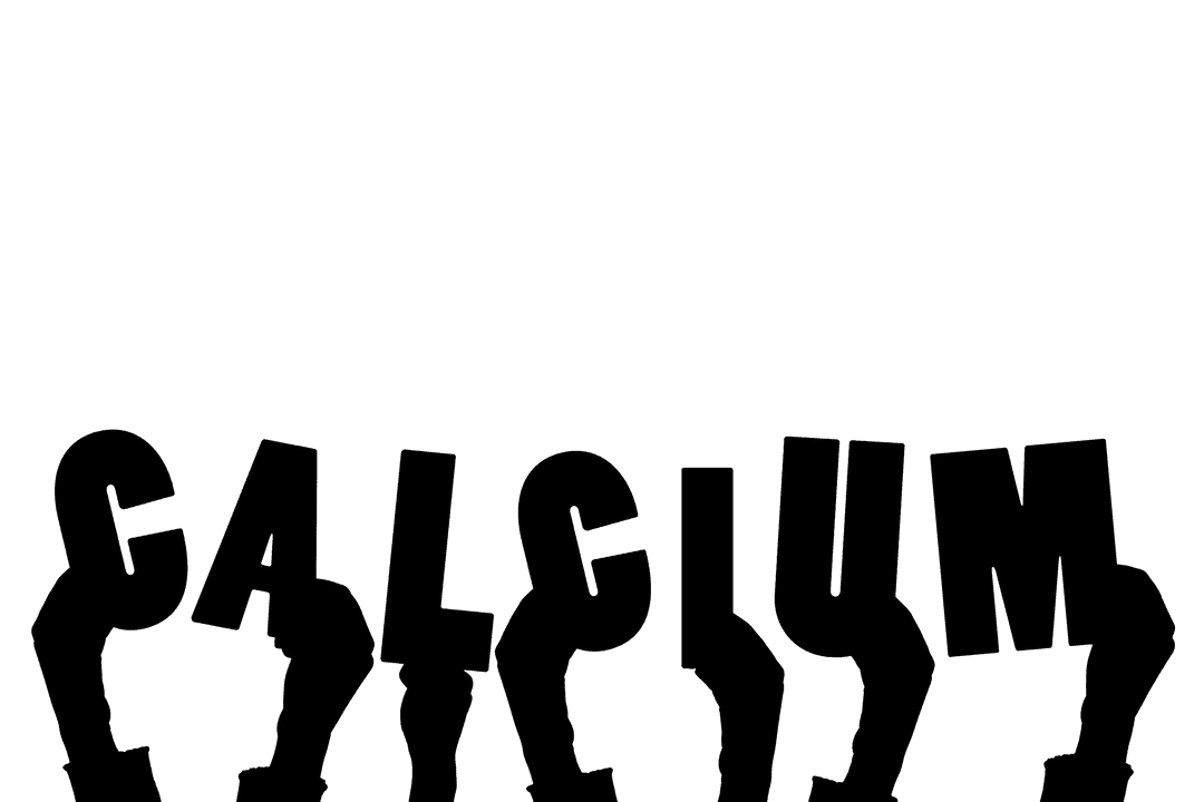 Calcium Text Held by Hands Silhouette on Transparent Basis