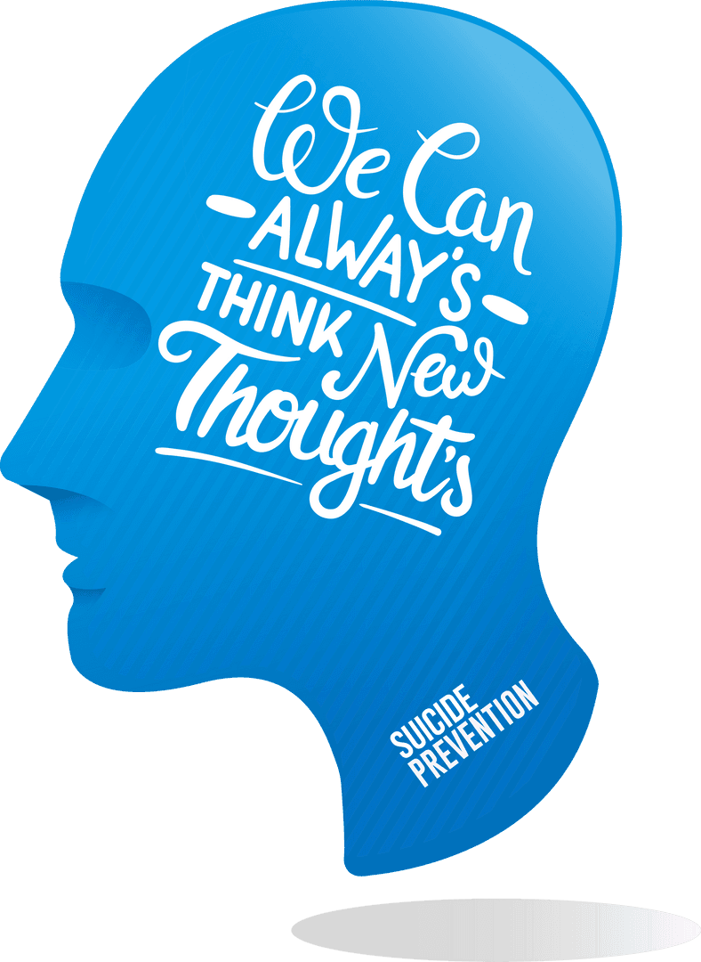 Transparent Profile Silhouette with Inspirational Mental Health Message
