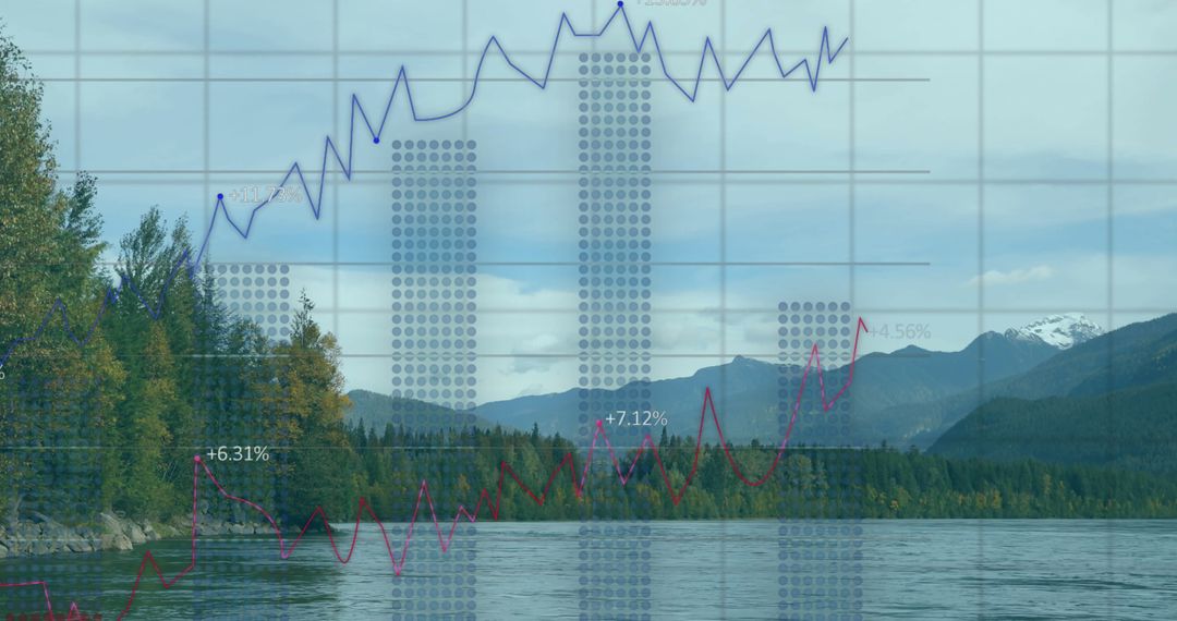 Graphic Data Analytics Over Serene Forested Lake