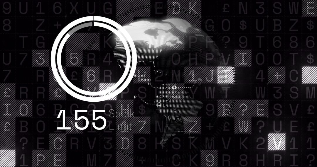 Digital Data Interface over Rotating Globe with Network Codes - Free Images, Stock Photos and Pictures on Pikwizard.com