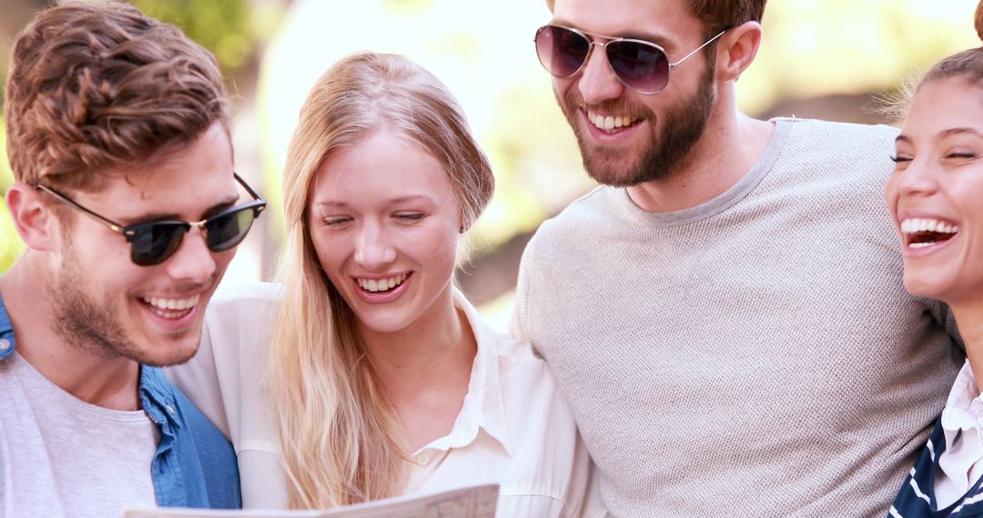 Group of Young Tourists Enjoying Sightseeing Adventure