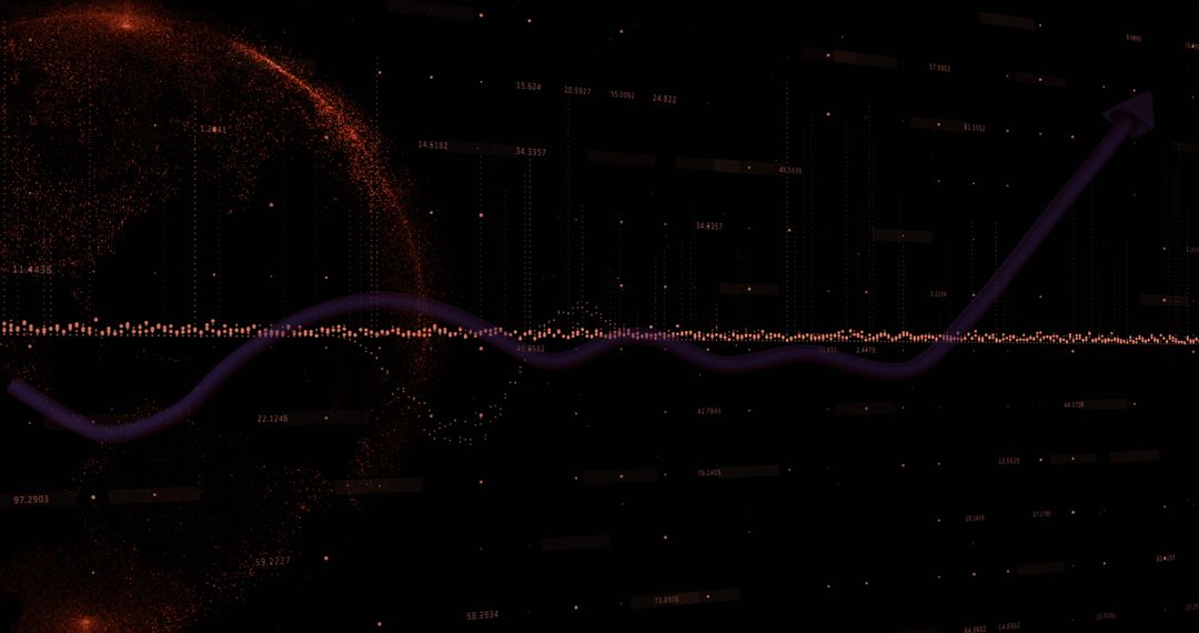 Abstract Digital Soundwave and Graph Over Globe Concept