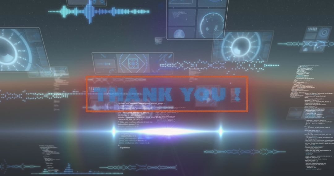 Digital Thank You Concept with Futuristic Technology Interface
