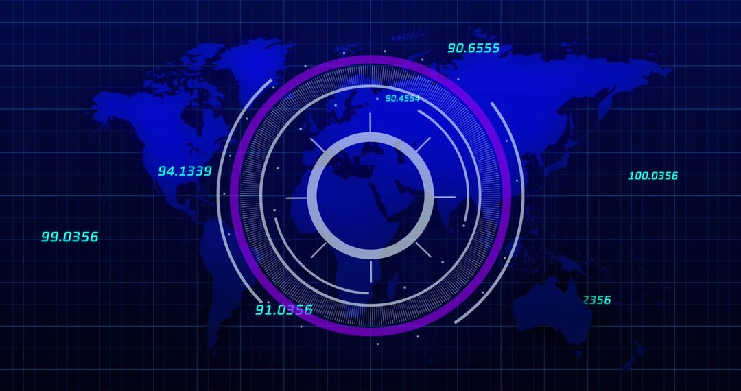 Digital Interface with Scanning Scope Over World Map