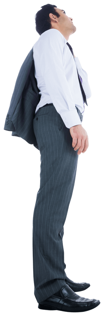 Transparent Businessman Deep in Thought Isolated
