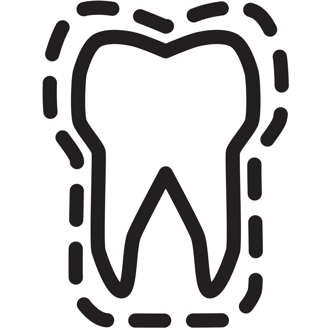 Transparent Tooth Icon with Copy Space Vector Illustration