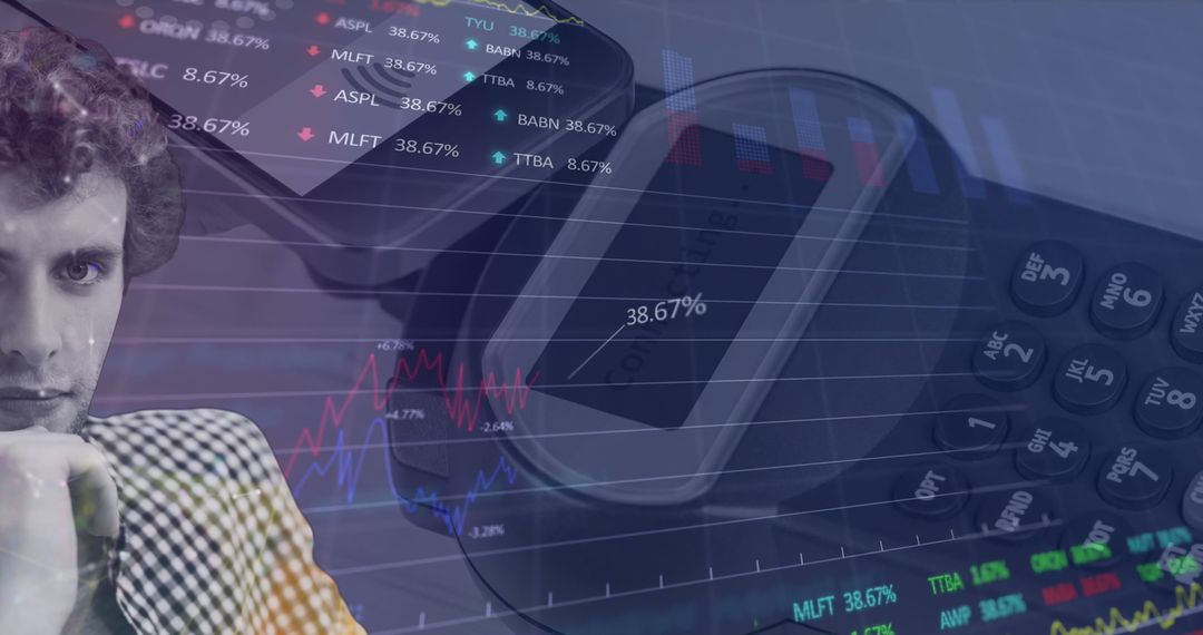 Digital Networking with Businessman Analyzing Growth Charts