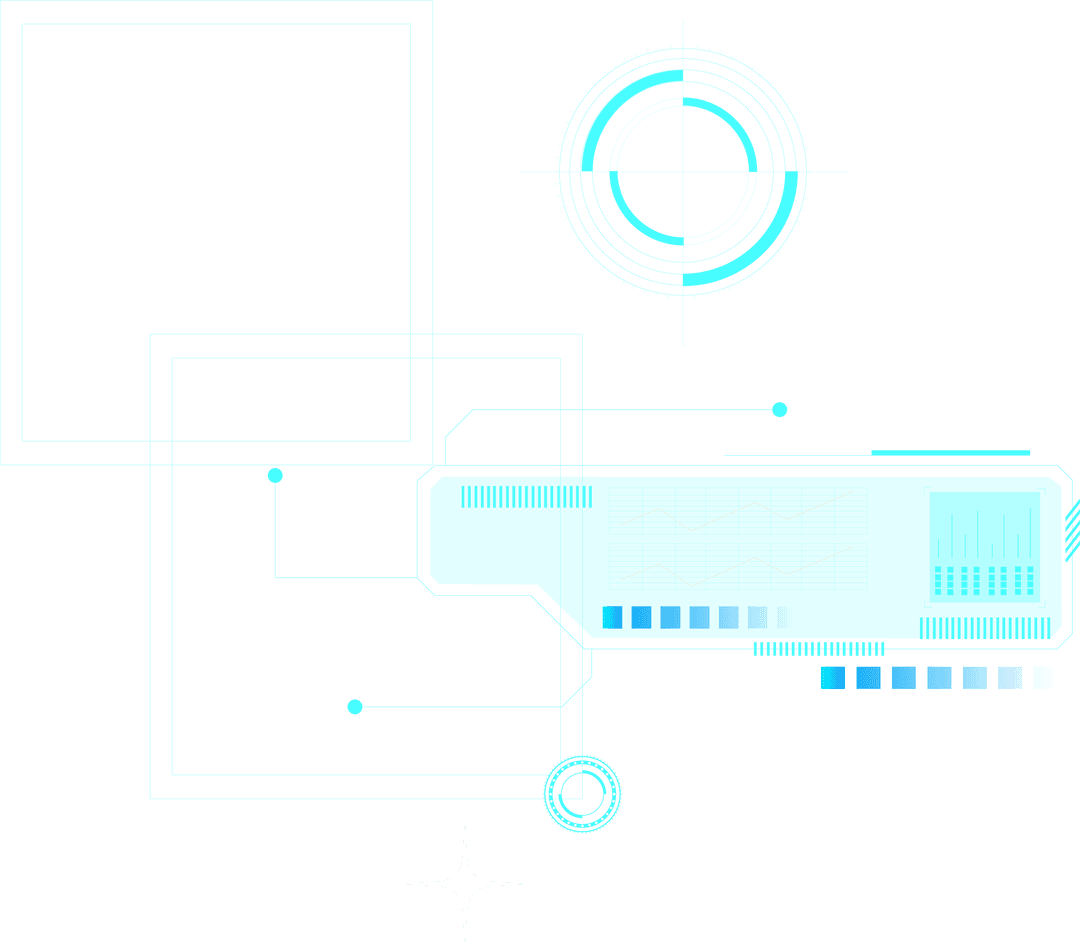 futuristic neon cyan hud interface on transparent canvas - Download Free Stock Images Pikwizard.com