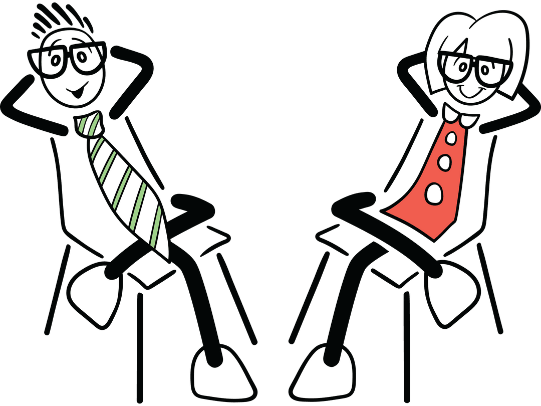 Transparent Characters Relaxing Gesticulation Illustration