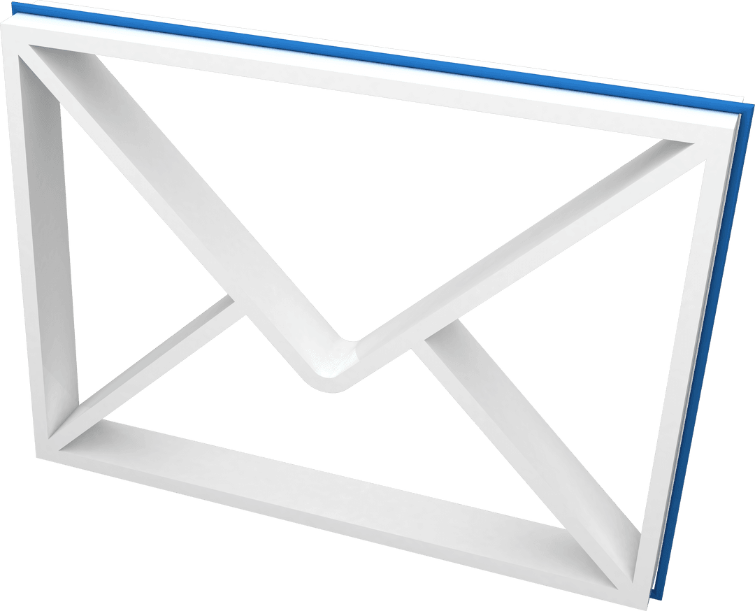 3D Transparent Envelope Icon Representing Email Communication