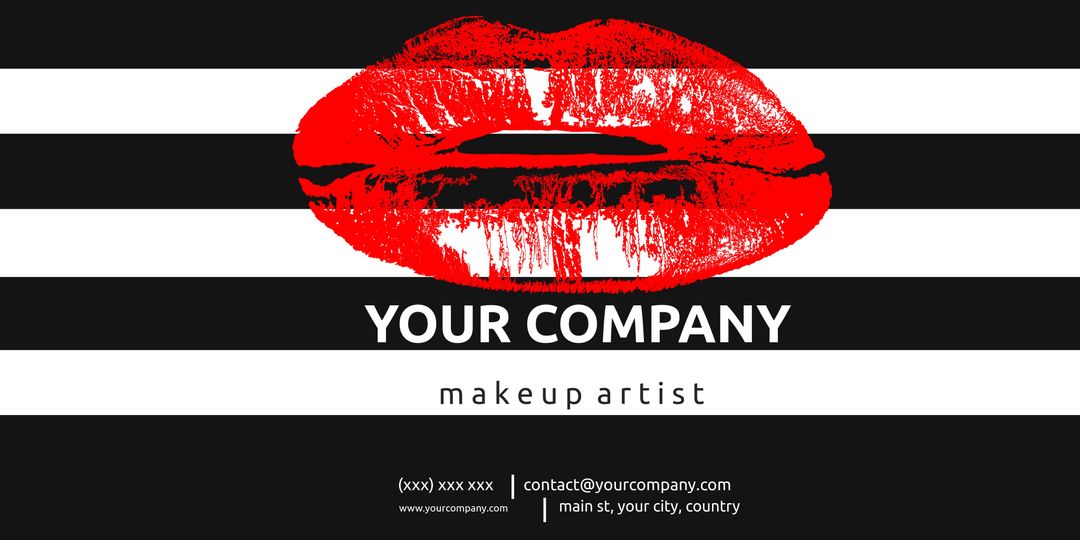 Bold Red Lipstick Mark Template for Makeup and Fashion Branding - Download Free Stock Templates Pikwizard.com