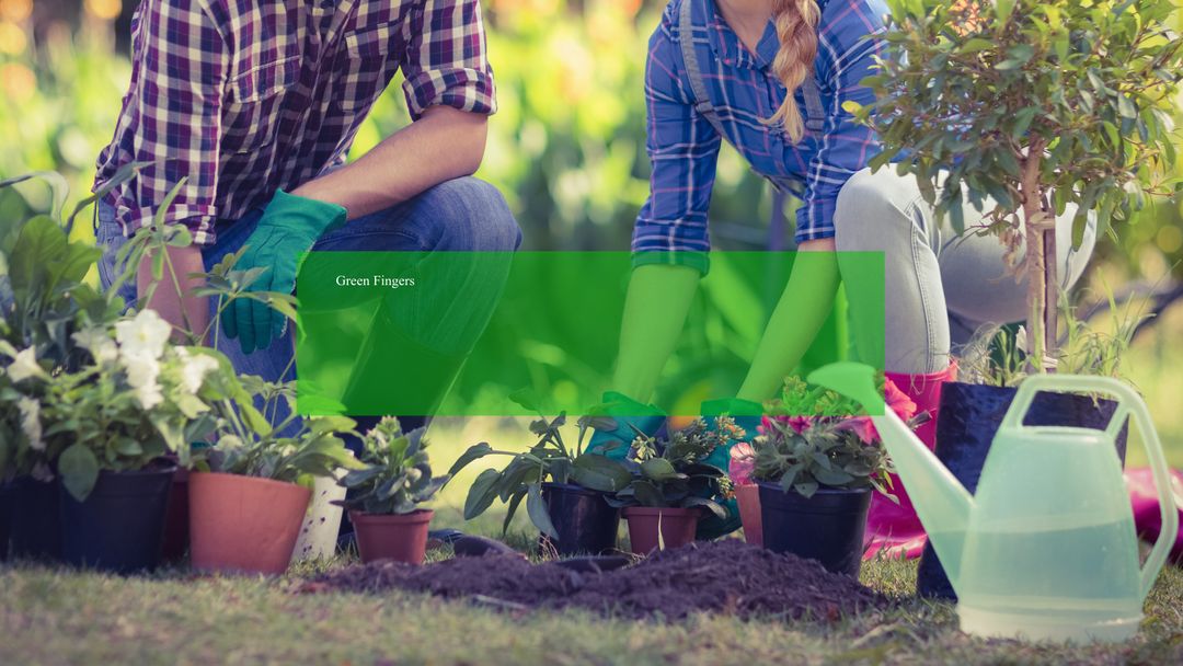 Couple Engaging in Gardening with Flower Pots and Tools