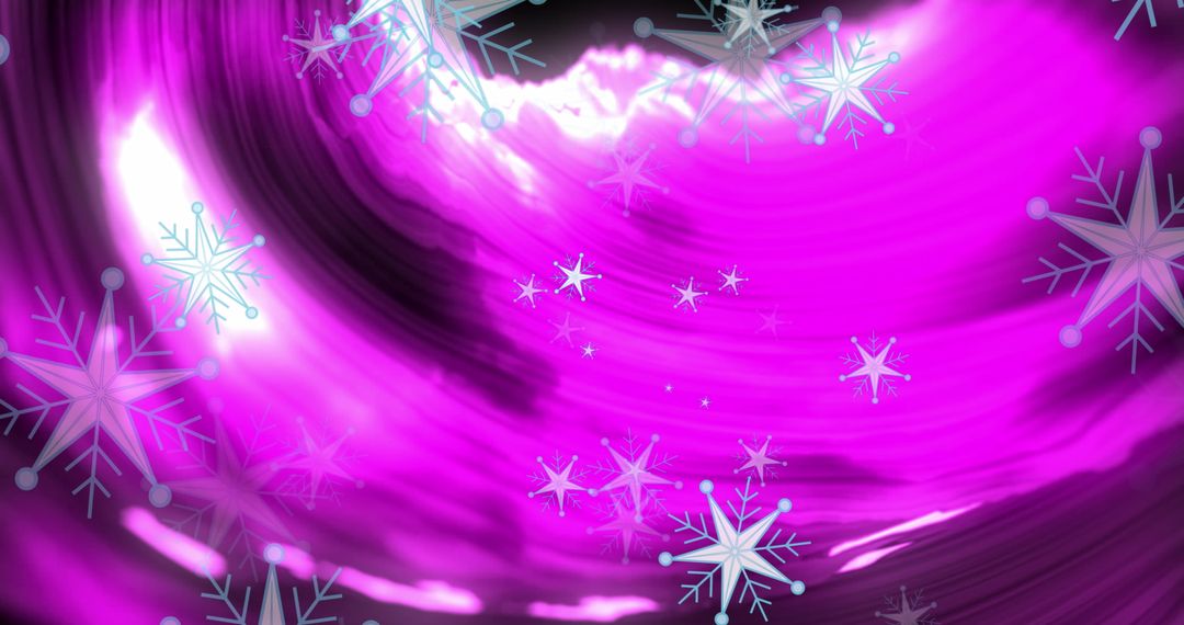 Abstract Digital Waves With Floating Star Motifs