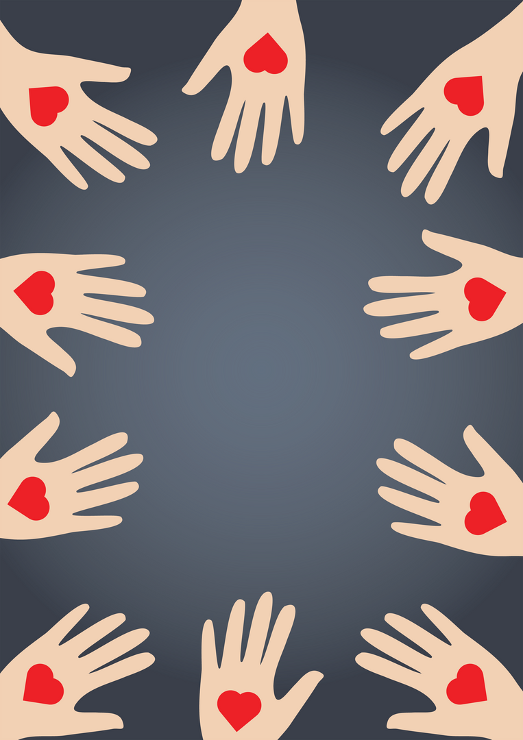 Transparent Hands with Hearts on Grey Background - Download Free Stock Images Pikwizard.com