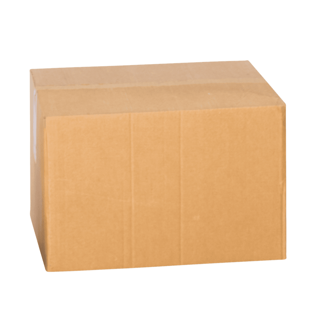 Plain Cardboard Box on Transparent Background