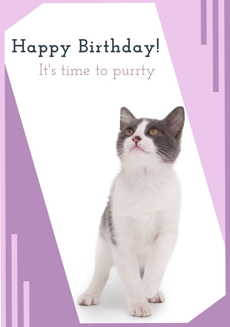 Cute Cat Birthday Greeting Card for Pet Lovers - Download Free Stock Templates Pikwizard.com