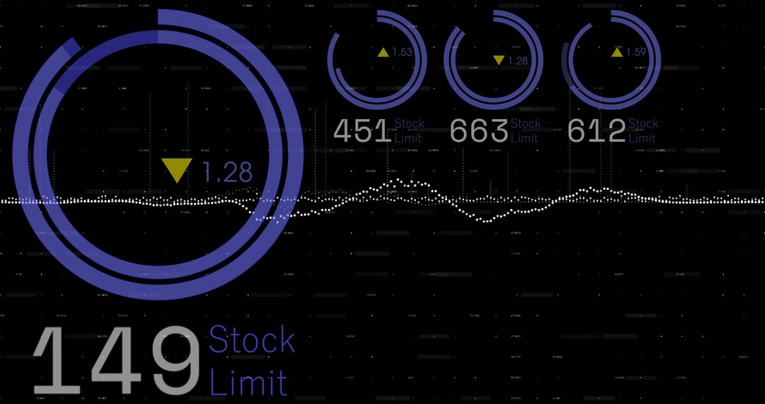 Futuristic Data Processing Interface on Digital Black Background