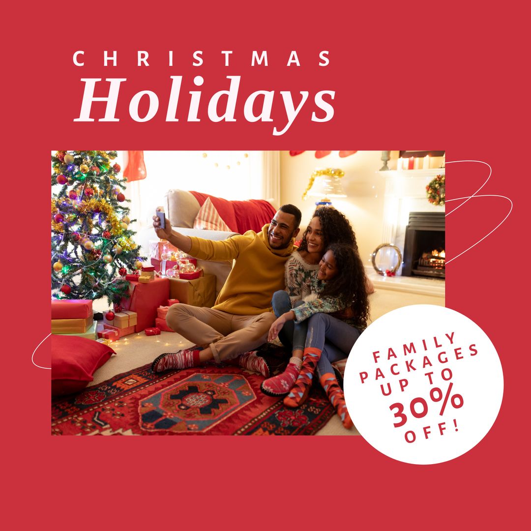 Happy Family Enjoying Cozy Christmas Celebration at Home