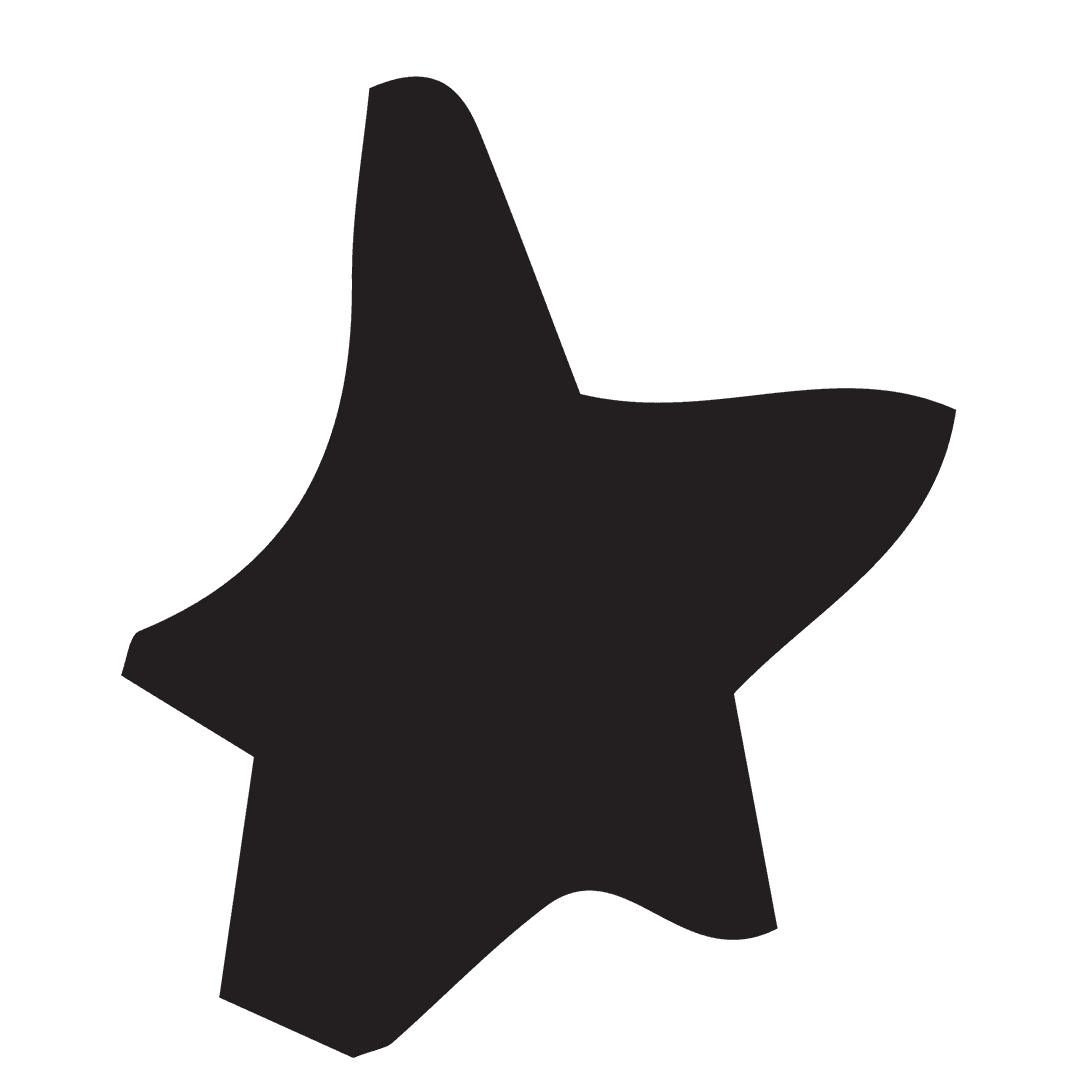 Abstract Black Scribble Star on Transparent Background