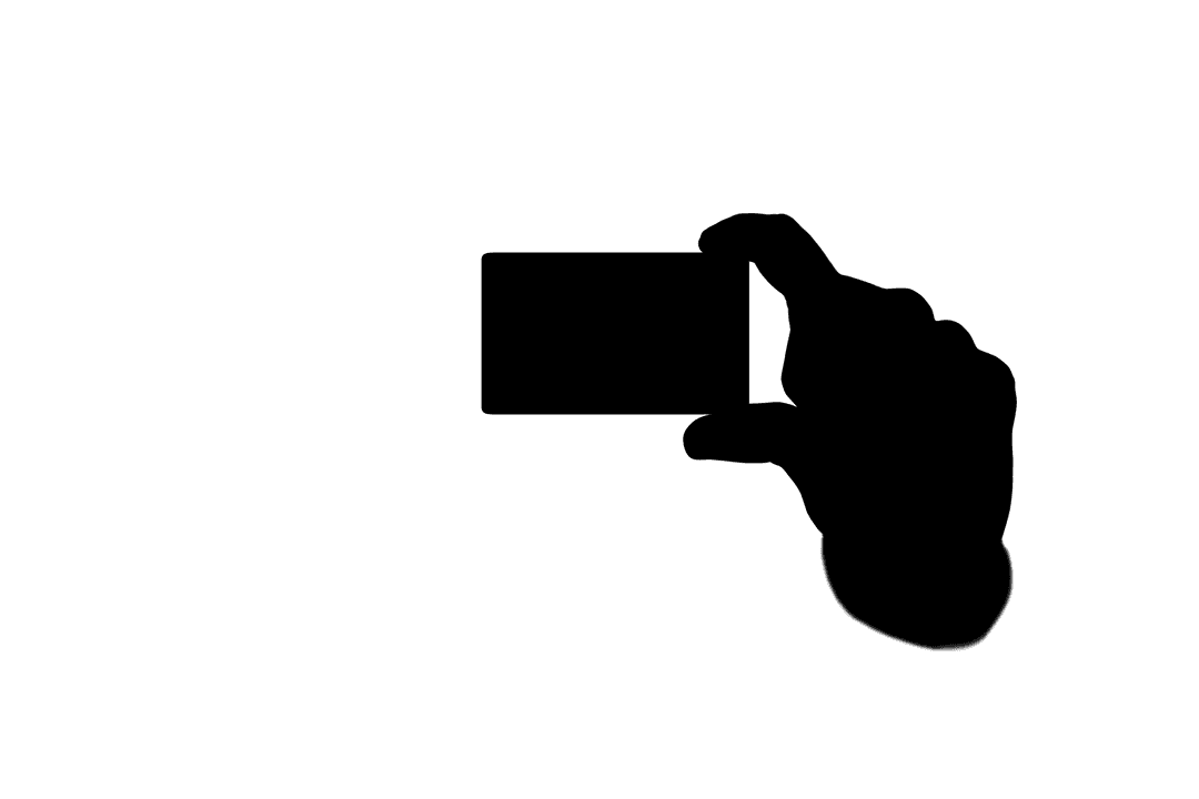 Silhouette Hand Holding Credit Card with Transparent Background