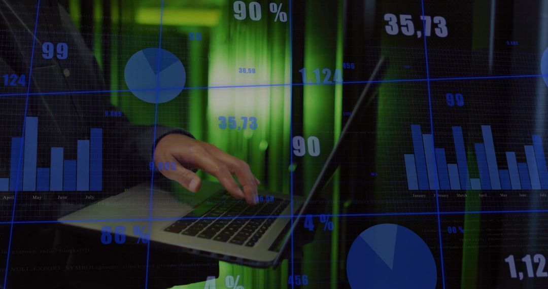 Laptop Usage with Dynamic Data Visualization in Green-lit Environment