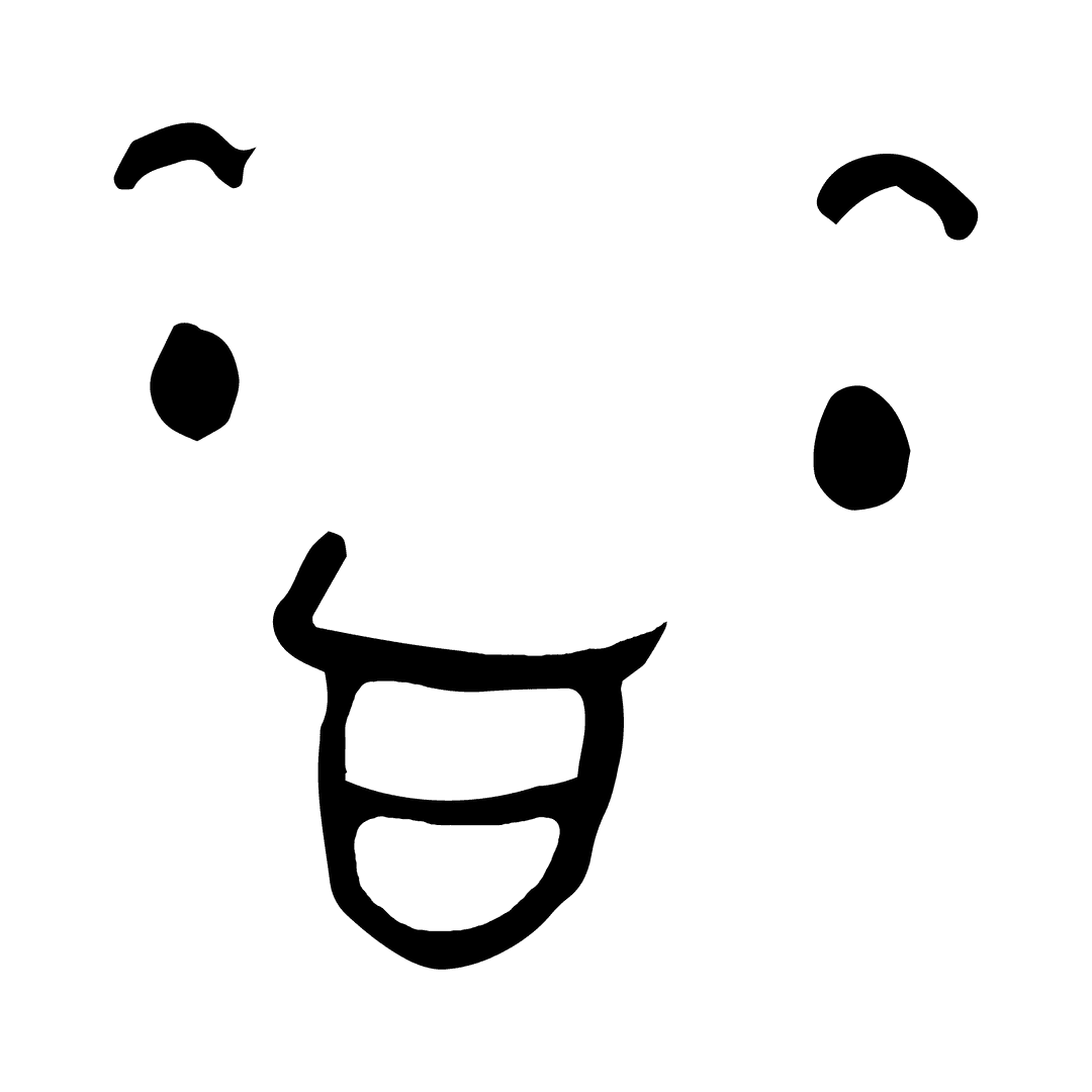 Cheerful Emoji Icon on Transparent Background