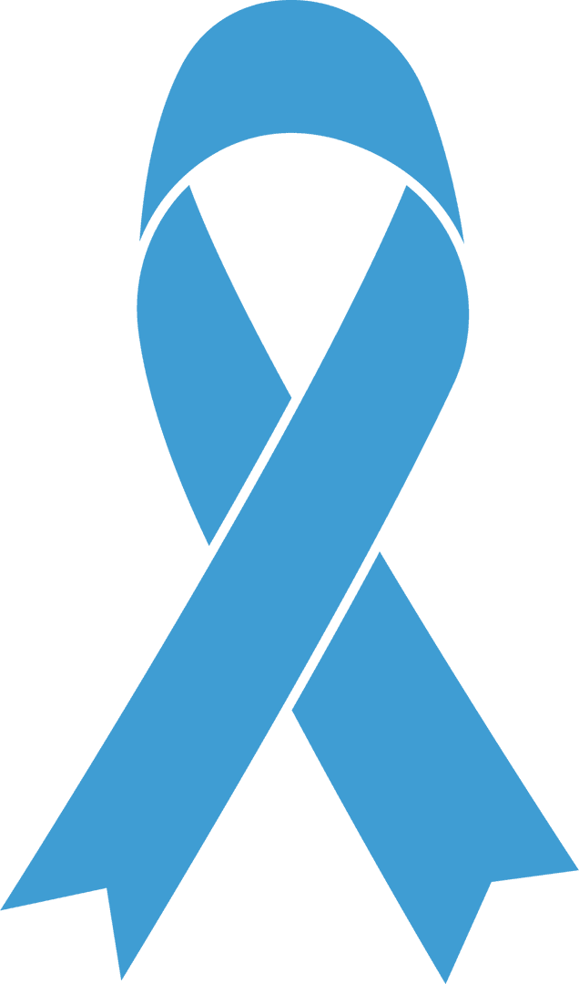 Blue Awareness Ribbon Symbol on Transparent Background