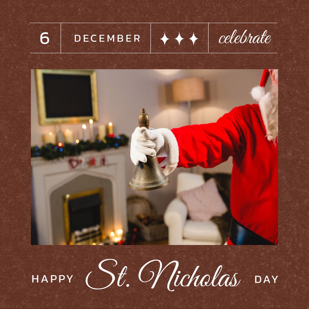 St. Nicholas Day Celebration with Santa Claus Ringing Bell