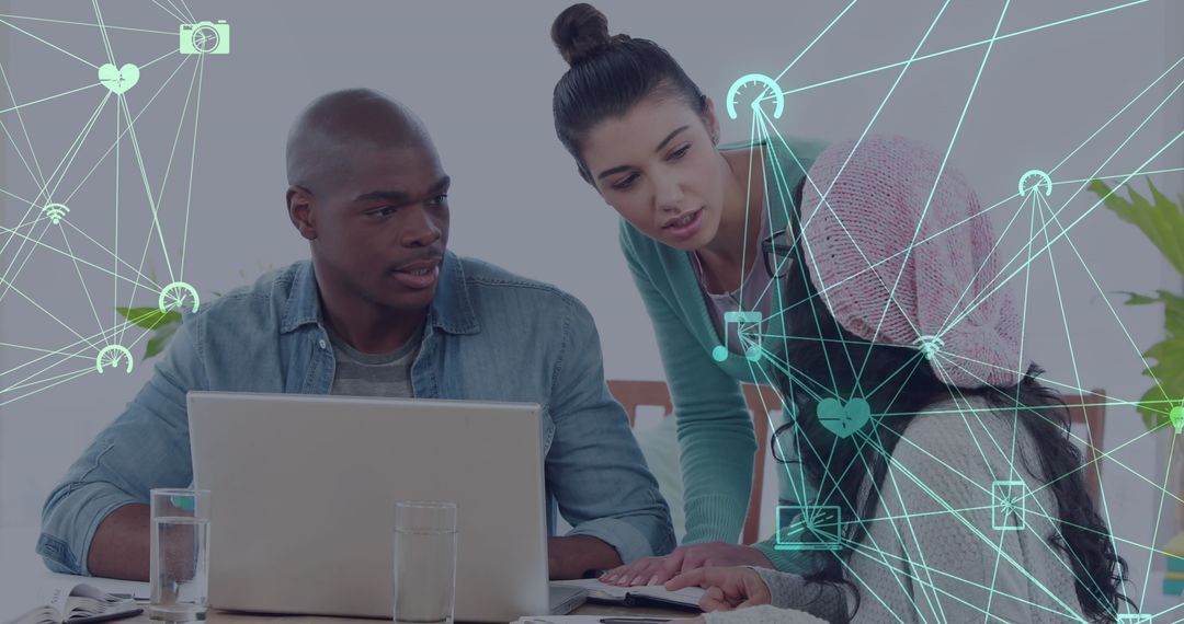 Diverse Team Connecting Collaboration Technology Overlays