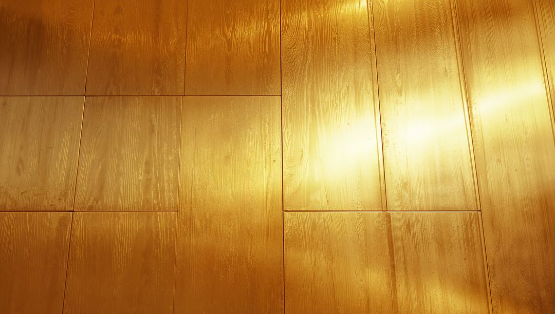 Varnished Wood Panels with Warm Light Reflection