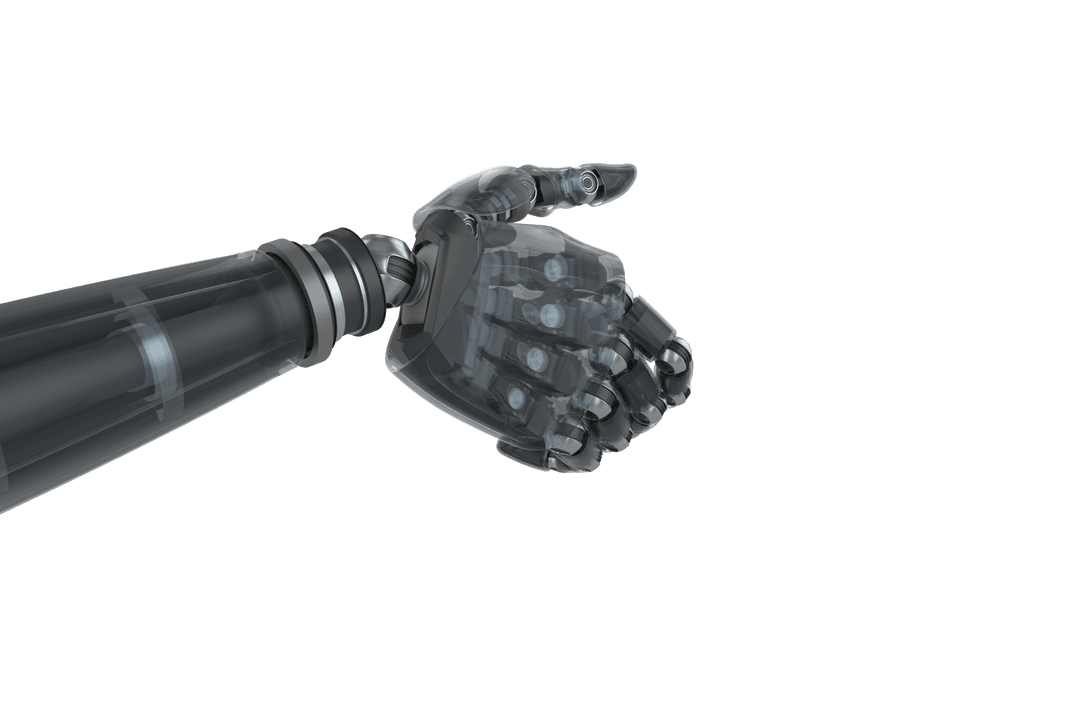 Robotic Hand Giving Thumbs Up on Transparent Background
