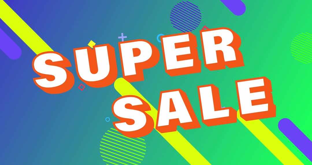 Vibrant Super Sale Banner with Abstract Shapes