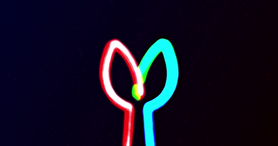 Entwined Neon Lines on Black Background