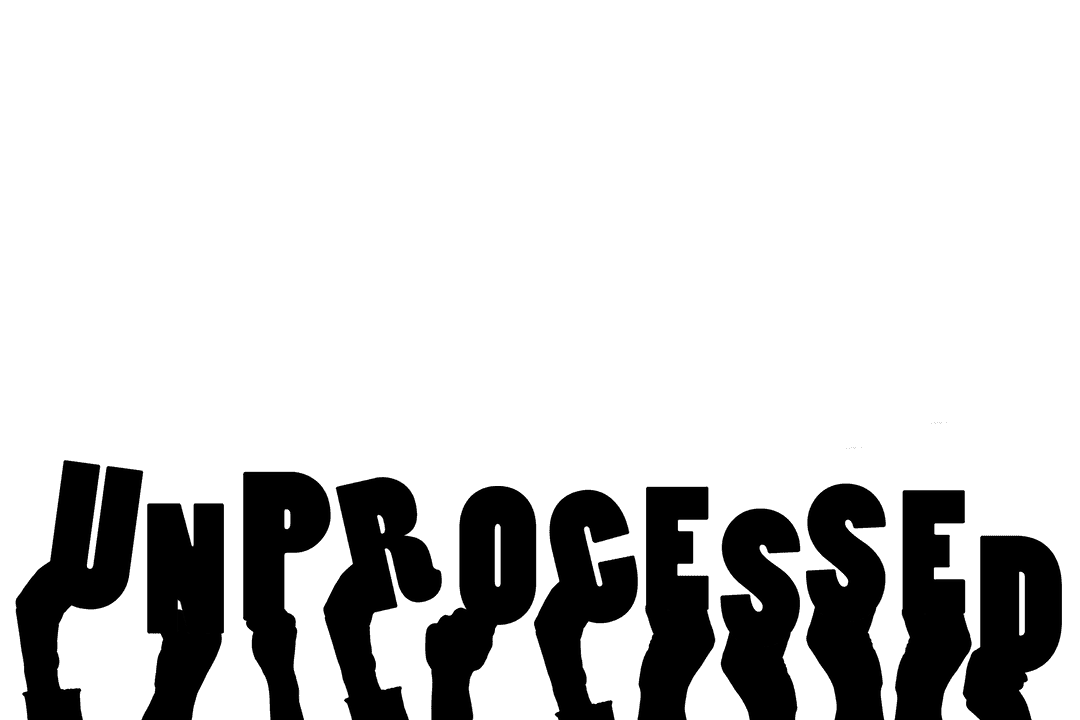 Unprocessed Icon Text on Transparent Background for Healthy Communication