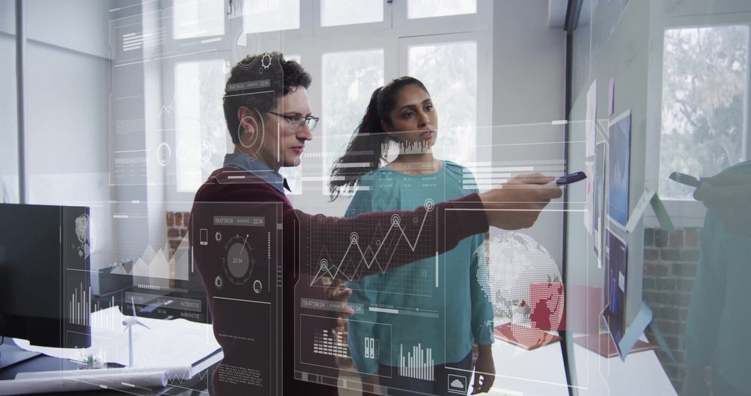 Digital Financial Analysis Collaboration in Modern Office Environment