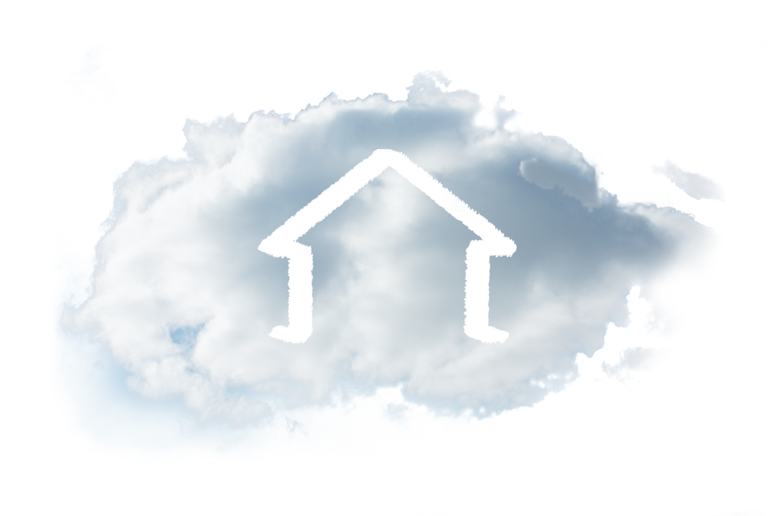 Cloud with House Icon on Transparent Background Concept Illustration - Download Free Stock Images Pikwizard.com