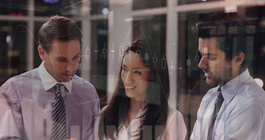 Diverse Colleagues Collaborating on Financial Data