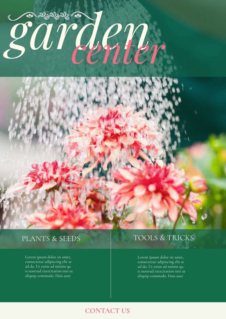 Vibrant Flowers Being Watered in Garden Center