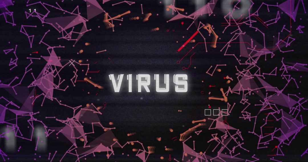 Cyber Virus Concept with Digital Particles