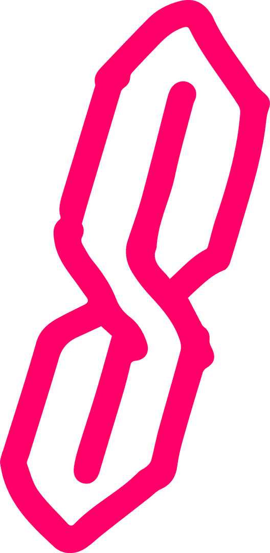 Bright Pink Geometric S on Transparent Background